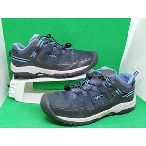 Keen Targhee Girls Size 5Y Hiking Shoes Waterproof Leather Lace Up Gray Low Top